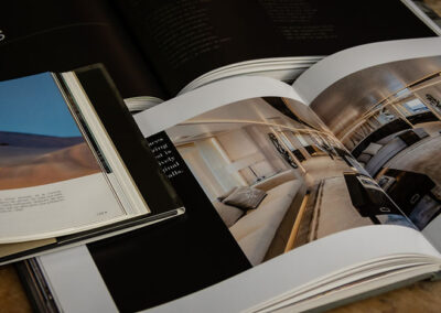 Close-up of NAVIS Magazine’s elegant typography and high-quality print layout